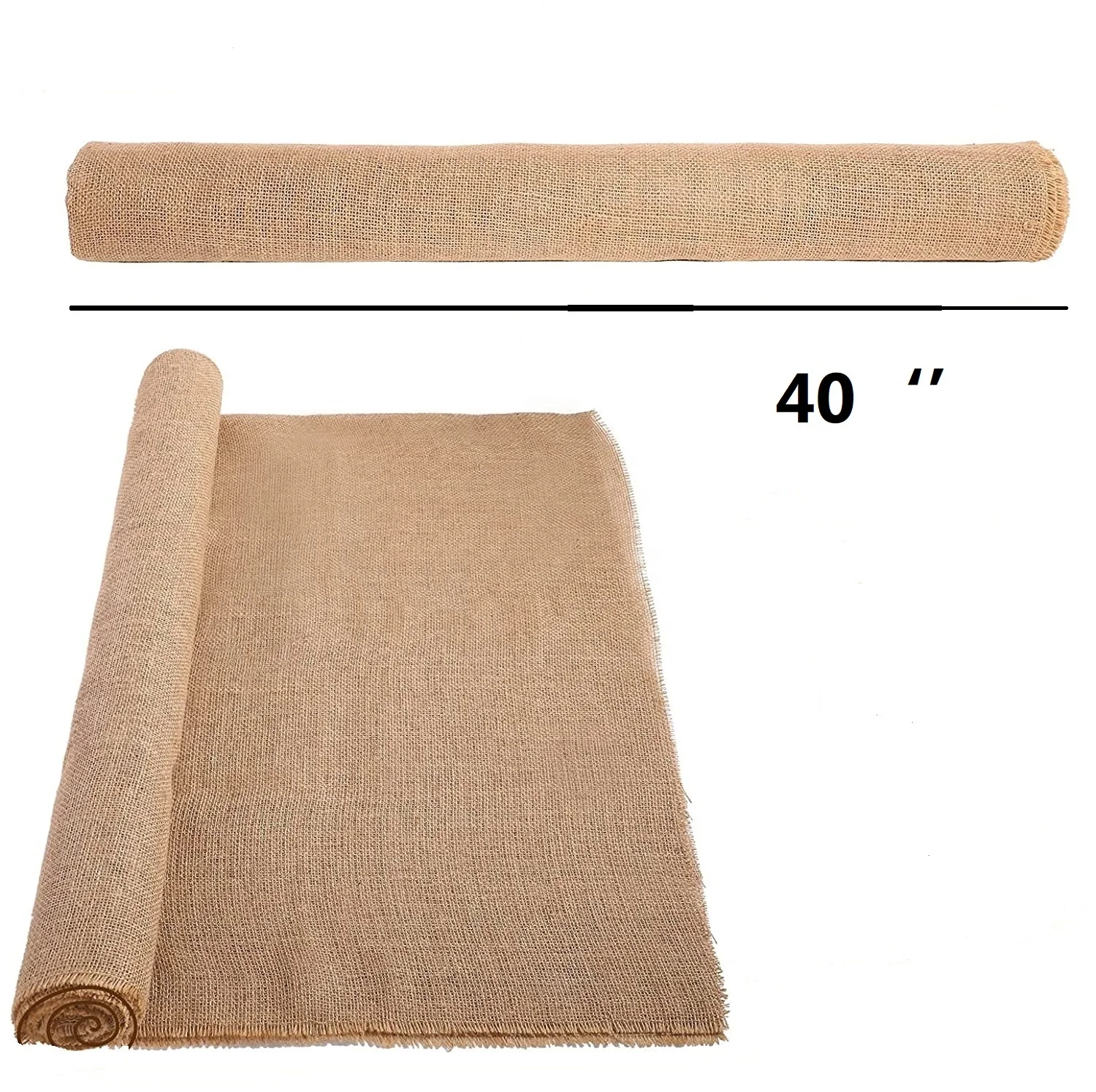 40 inch No Fray Fall Table Runner  Burlap Roll Jute Fabric for Wedding Decor