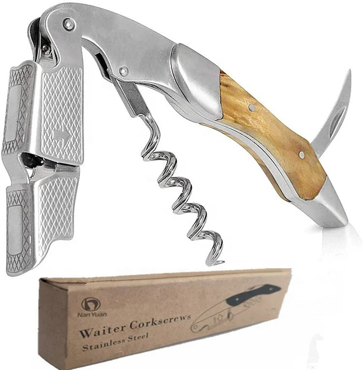 High Quality Double Hinged Wine Corkscrew Resin Handle Plastic Wine Bottle Opener With Gifts