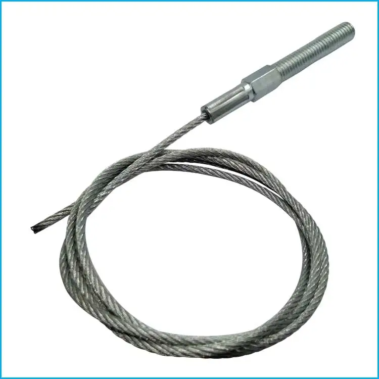 Custom 7x7 Threaded Studs Head Galvanized Steel Wire Rope for Security Cable