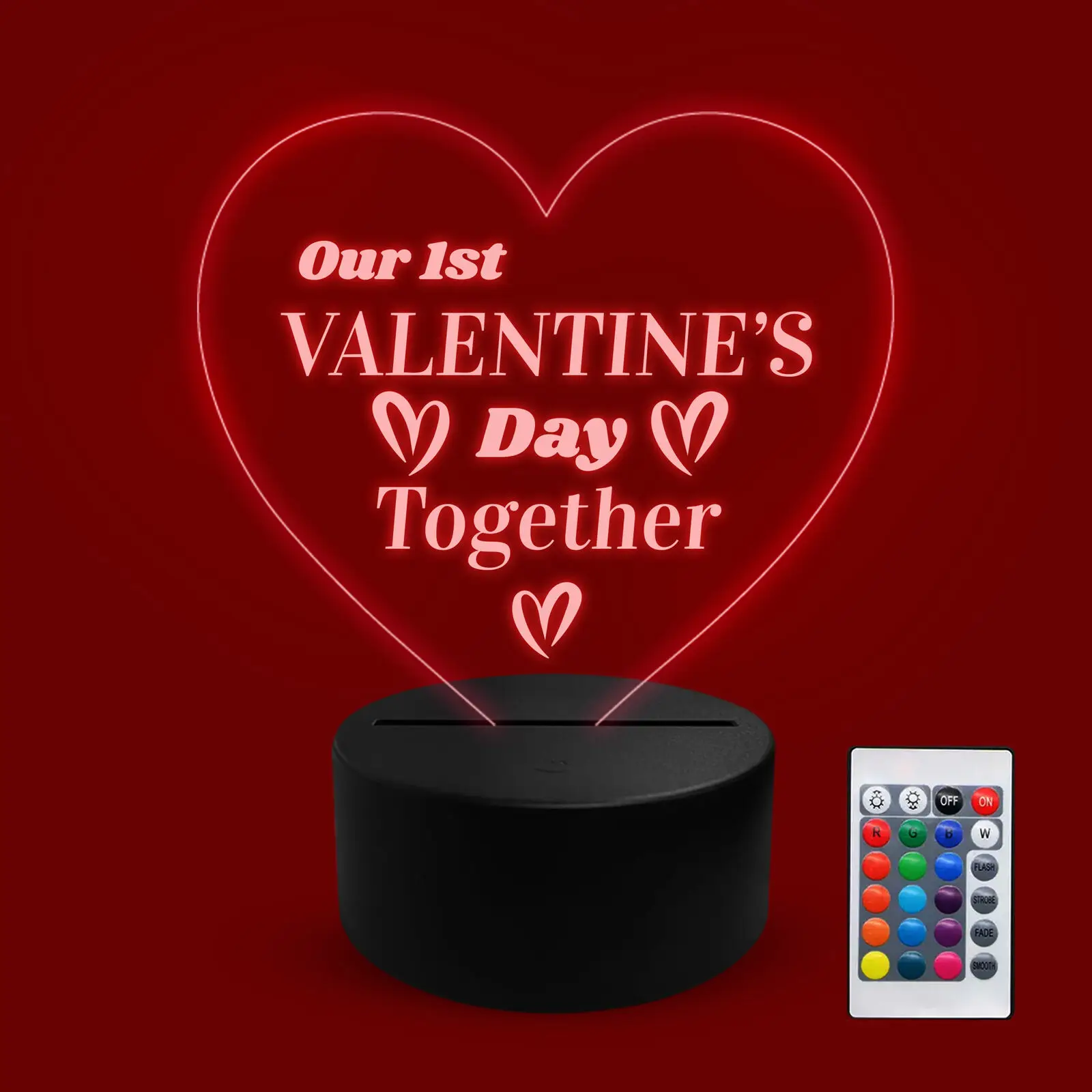 Valentines Day 3D Vision Decor LED Lights Lamp Gift Night Light Veilleuse Saint Valentin Lighting Motifs