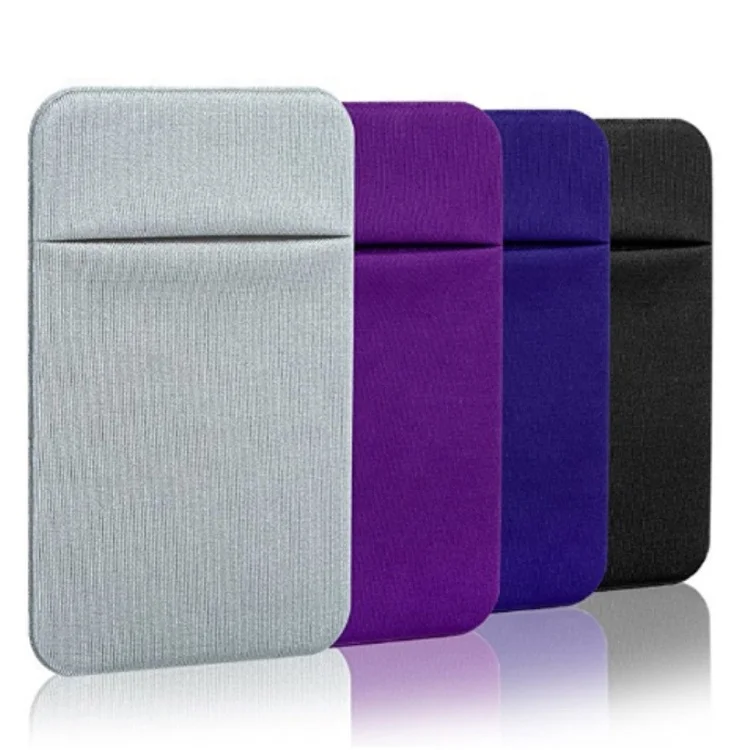 Тонкий эластичный кошелек из микрофибры с держателем для карт, самоклеящийся карман для смартфона, держатель для кредитных карт для телефона