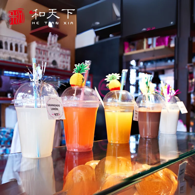 custom logo printed Plastic Cold Drink Coffee Clear PET Cup 12oz 14oz 20oz 32oz 16oz Disposable Plastic Cups With Lid