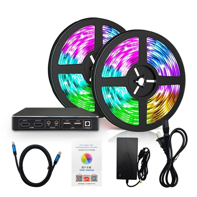 Hot Sale Smart TV Backlight Sync 4k Box Kit Flexible Ambient Light Strip Dream Color Hdmi compatible Device TV Backlight
