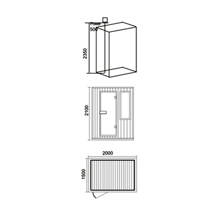 Premium Quality Outdoor Large Solid Wood Steam Sauna Room