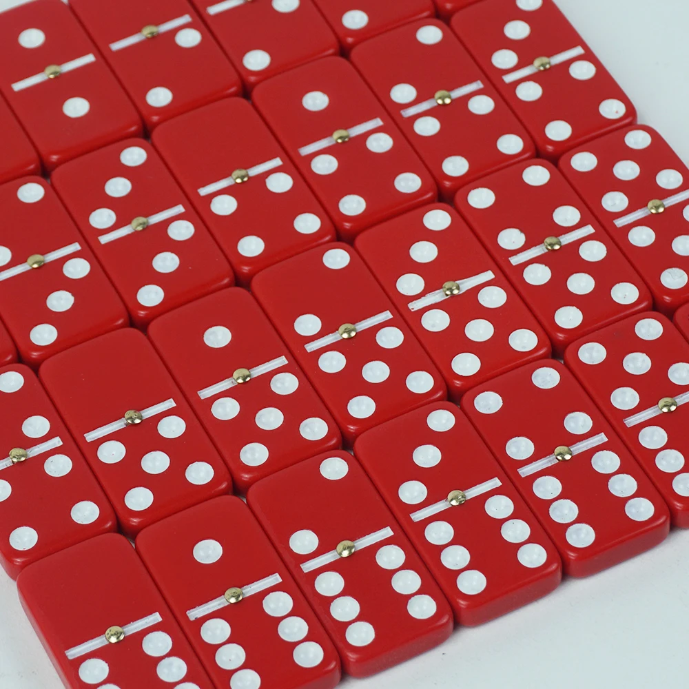 Заводская двойного 6 шесть домино 28 шт 8 мм толщина Красной с rouge бумажная картонная коробка для казино смешная