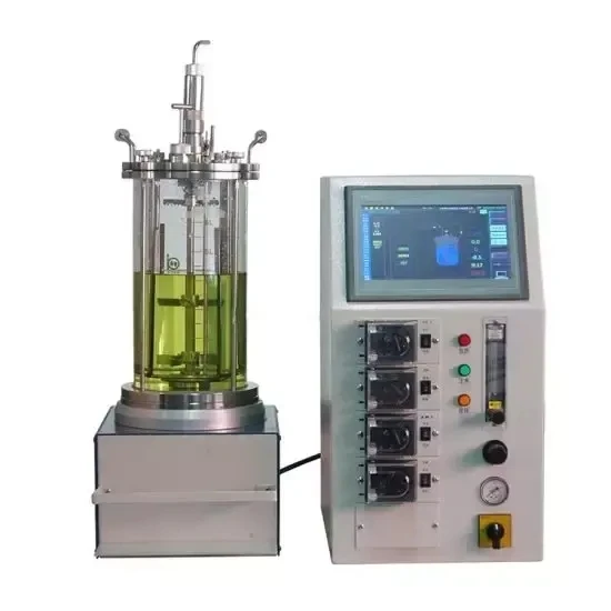 Fermenter For Solids With Bioreactor Industrial Mini Bench-top Cell Culture Bioreactor 10l Glass Bioreactor