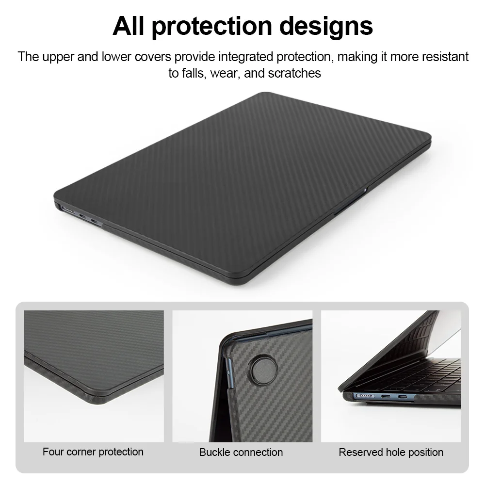 Twinscase for MacBook Air 13 inch Case Anti-Fingerprint Lightweight Super Slim Hard Case Black Carbon Fiber For Macbook Case