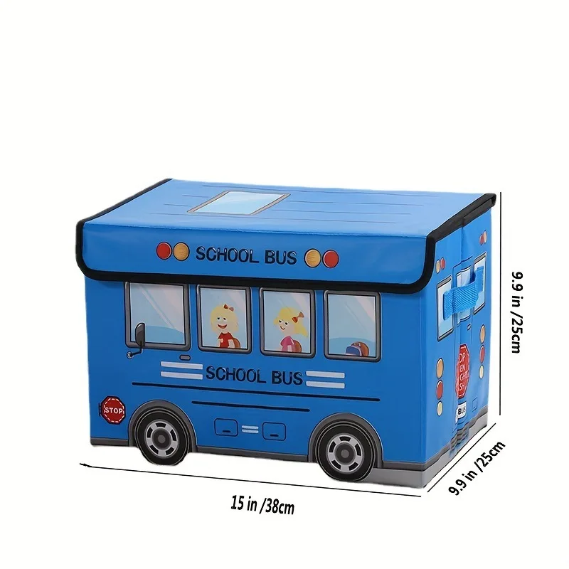 Folding Cartoon Toy Car Box Children Cute Folding Storage Box Rectangle Office Organizer with Cover
