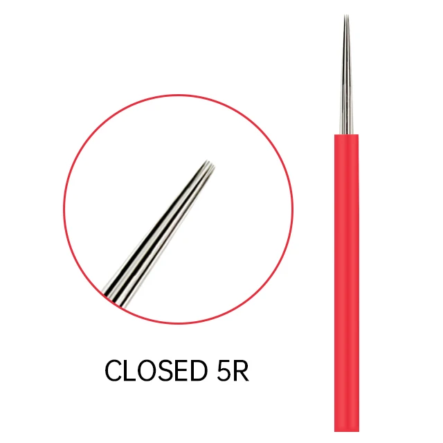 Supply Customized Supeior Quality Closed 5R Eyebrow Tattoo Needles Eyebrow Microblading Disposable Needles Microblading