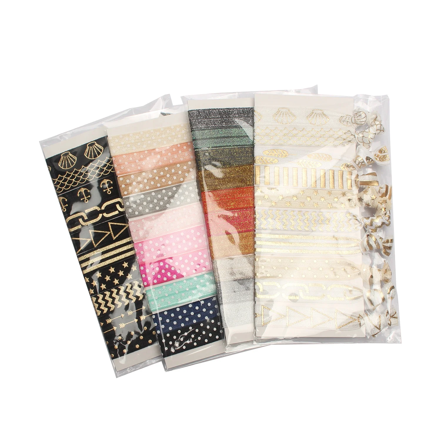 Huihuang Paper Card Set Wedding Shower Party Favors Bridesmaids Custom Print Elastic Hair Ties Bracelet