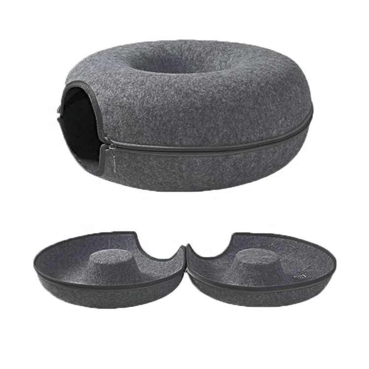 BunnyHi MSD002 Cat Nest Home Tunnel High Quality Customize Different Size And Logo Donut Felt Toy Cat Bed House