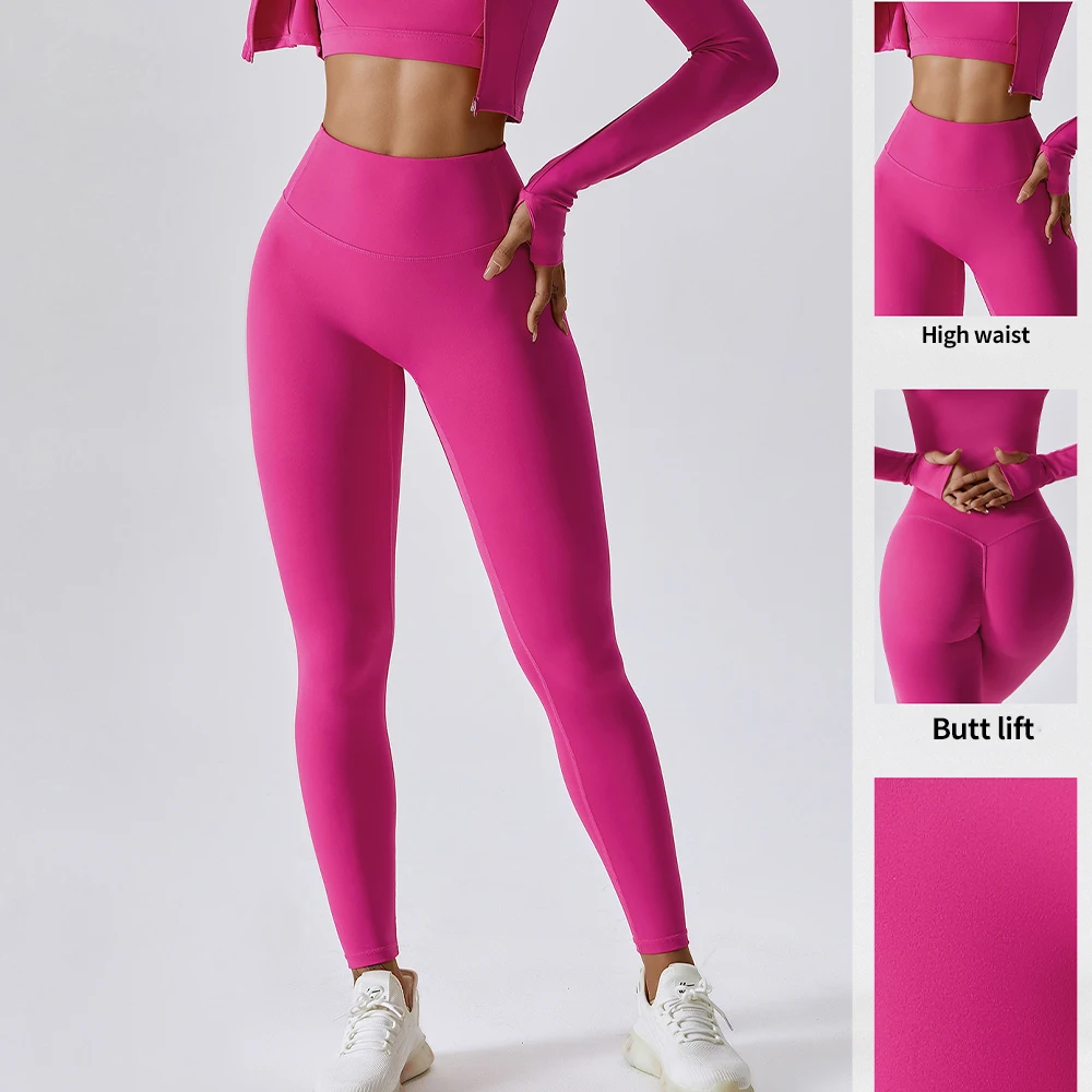 High Quality Women Spandex Activewear Outdoor Workout Pants High Waist Yoga Tight Leggings Scrunch Butt Lift Yoga Leggings