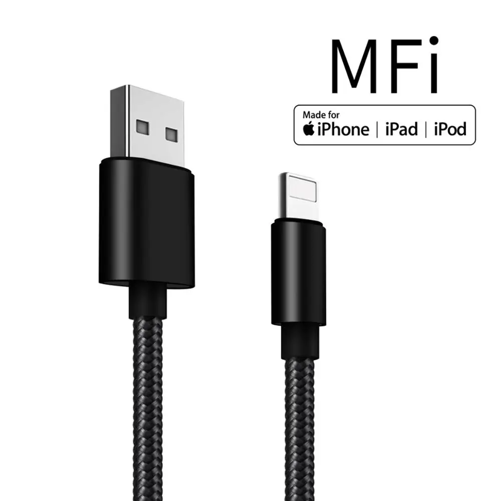 High quality 3ft Premium Nylon braided usb Cable MFi Certified data transmission cable Original for iPhone Chargers