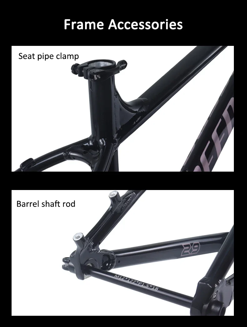 Bolany Mountain Bicycle Aluminum Alloy Frame 12x148mm Thru Axle 27.5/29 inch Internal Wiring Disc Brake Bicycle frame