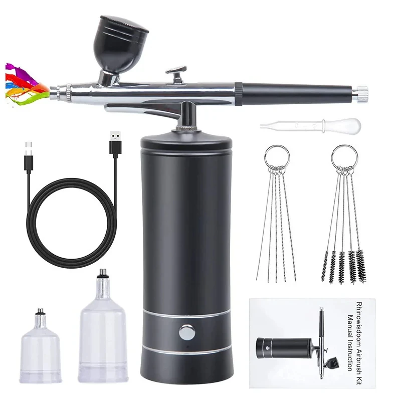 2024 Custom New Makeup Airbrush Machine Spray Gun Facial Airbrush Set Nail Airbrush For Make Up Nail Art Paint