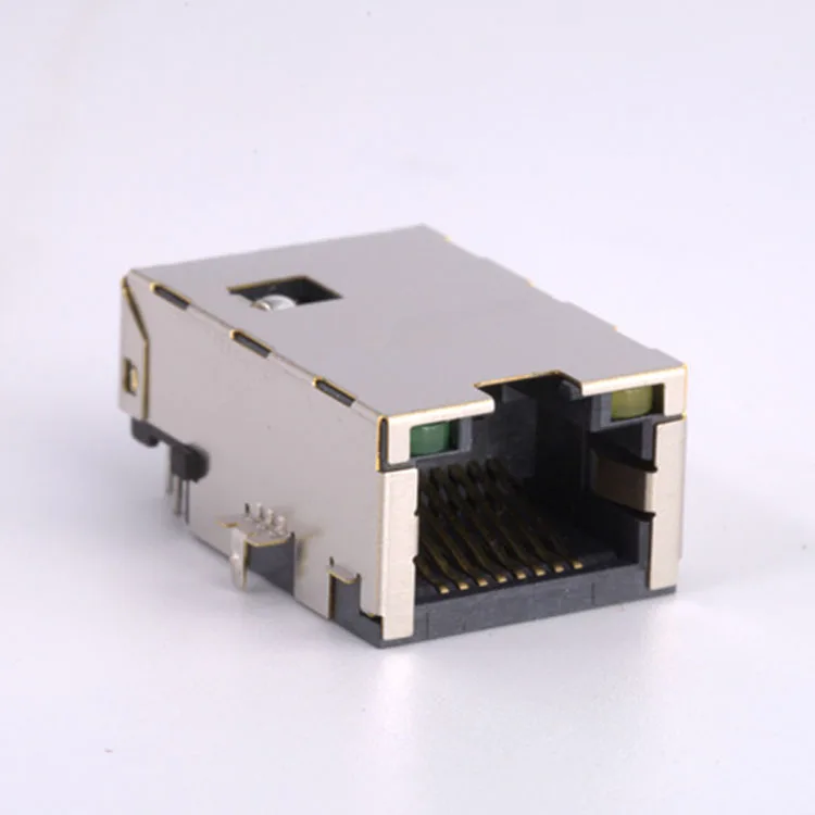 at 6 Rj45 разъем со светодиодной подсветкой монтажа 10/100 Base-T 8P8C Smt панель монтажа Pcb Rj45 гнездовой разъем