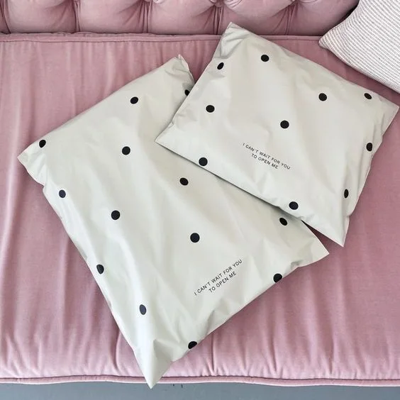 custom biodegradable compostable courier postal mail bags pink green waterproof poly shipping mailer bags for products shipping