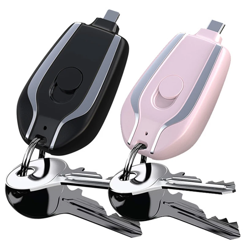 Keychain Emergency Charger for smart phone Android 1500mah Portable Mini Power Bank Popular Li-polymer Battery ABS Universal 5W