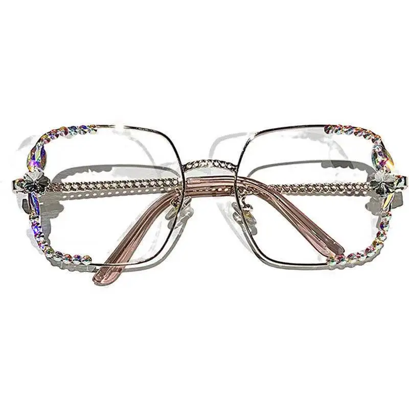 
Fashion blue light radiation computer glasses diamond-bordered lady optical glasses sunglasses 