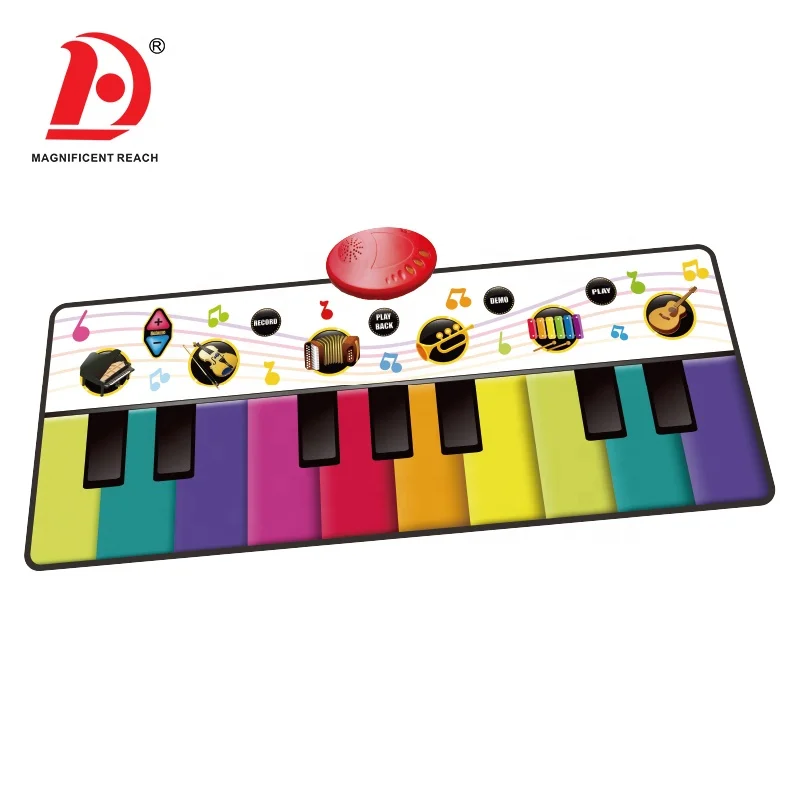 HUADA Rainbow Colors Toddlers Sensory Indoor Floor Activity Electronic Music Keyboard Toys Baby Piano Musical Dance Mat For Kids
