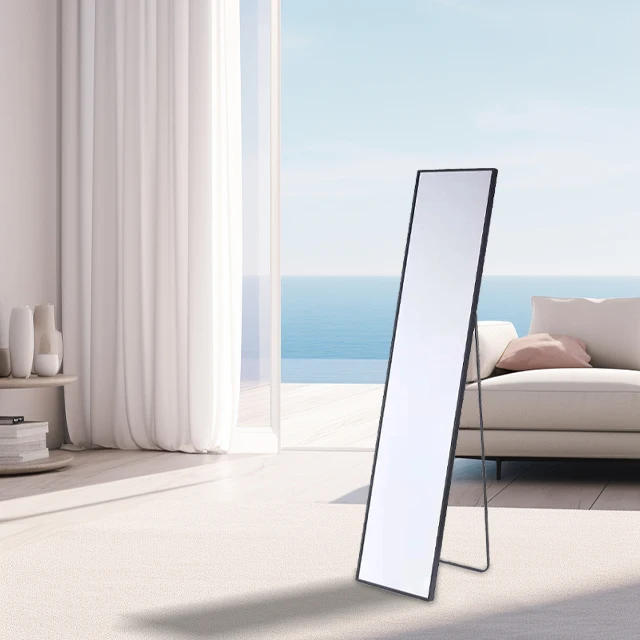 Light luxury Full length aluminum alloy frame household Long dressing mirror