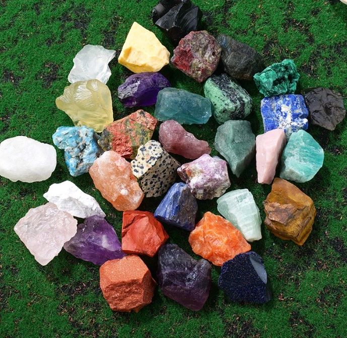 Crystal raw stone diffuser aromatherapy stone powder white purple yellow green large granular stone crystal wholesale