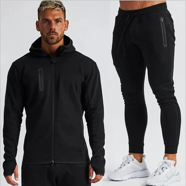 Custom logo trendy breathable casual wear zipper unisex cotton jogging suits