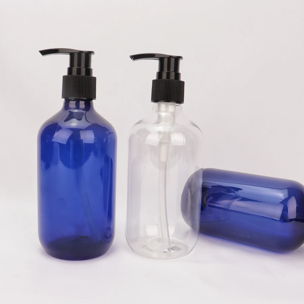 12oz Empty Brown Plastic Body Lotion Pump Bottle Liquid Soap Pet 250ml alcohol hand washing liquid PET plastic bottle