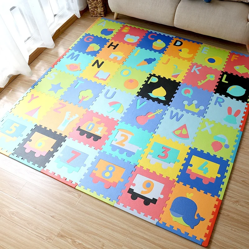 Lifttop 36pcs Baby Letter Numbers EVA Mat Soft Alphabet Foam Mats Kids High Density Carpet Puzzle Play Mat