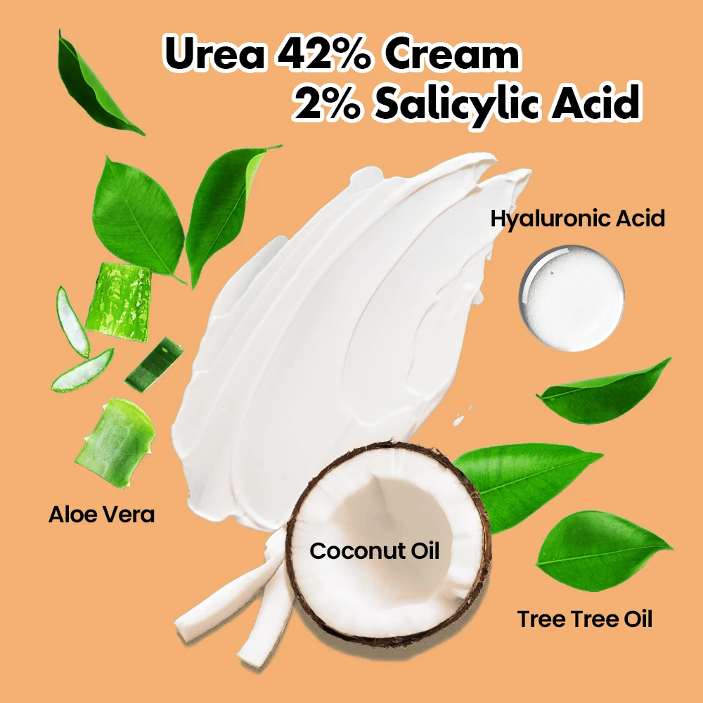 Best 42% Urea 2% Salicylic Acid Dry Cracked Heel Remover Urea Foot Cream Dead Skin Removal Cracked Heels Foot Cream