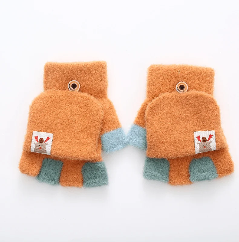 wholesale factory oem Children Warm Knit winter gloves Pupils Cool Warm animal cat baby winter kids gloves