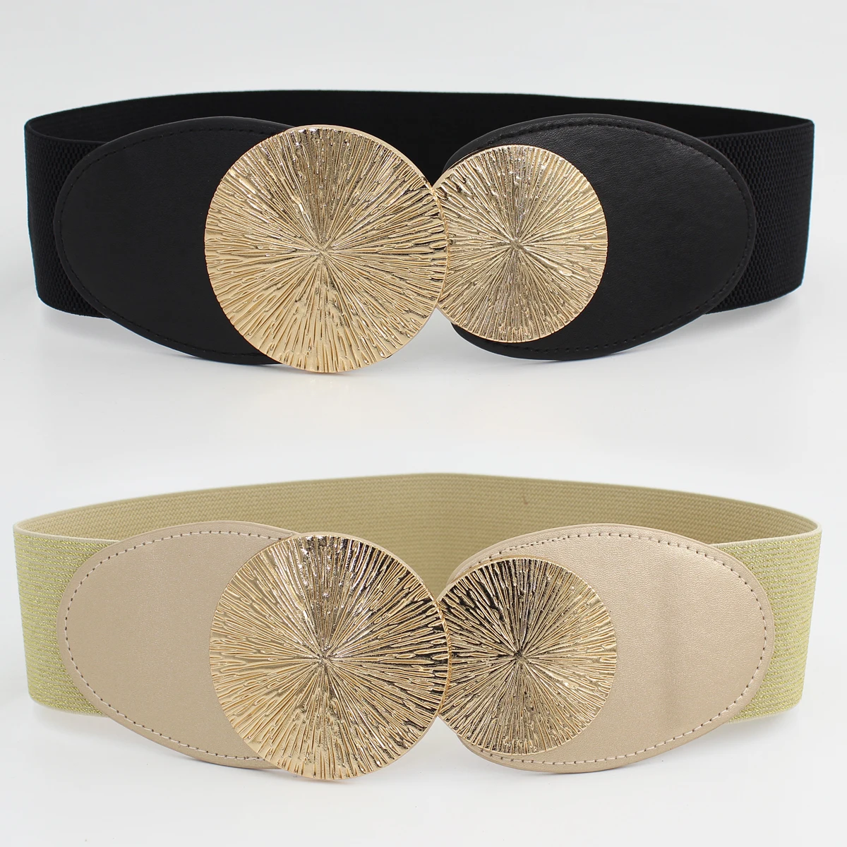 Plus size Shiny Big Buckle New Fashion Corset Elastic Belts Stretchable Slimming Body for women Waistband