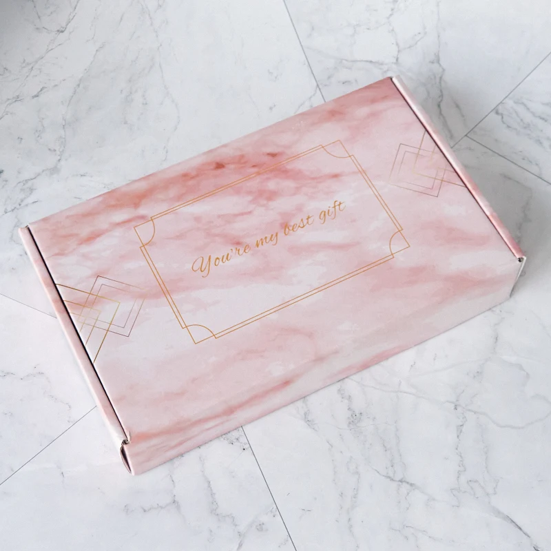 china manufacturer made luxury pink paper gift packaging shipping boxes mailer corrugated recycled packaging box