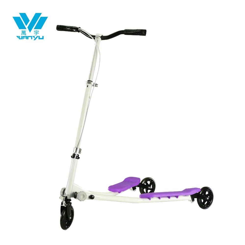Adult flicker adjustable 3 wheels foldable swing wing speeder scooter self drifting