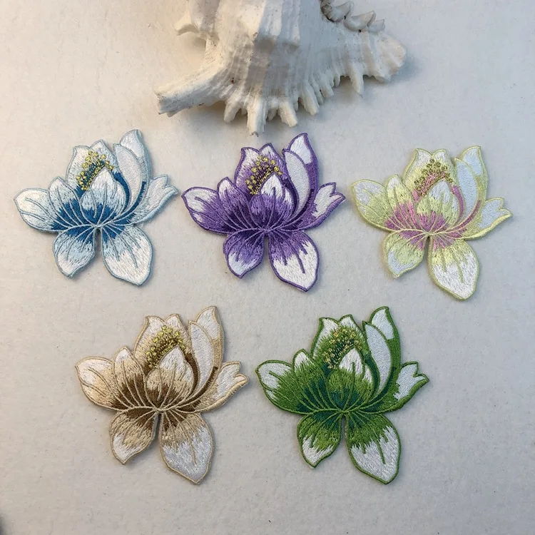 Nuesafe Custom Patch Sublimation Colorful Punch Needle Coaster Custom Pattern Patch Flowers Embroidered Patches