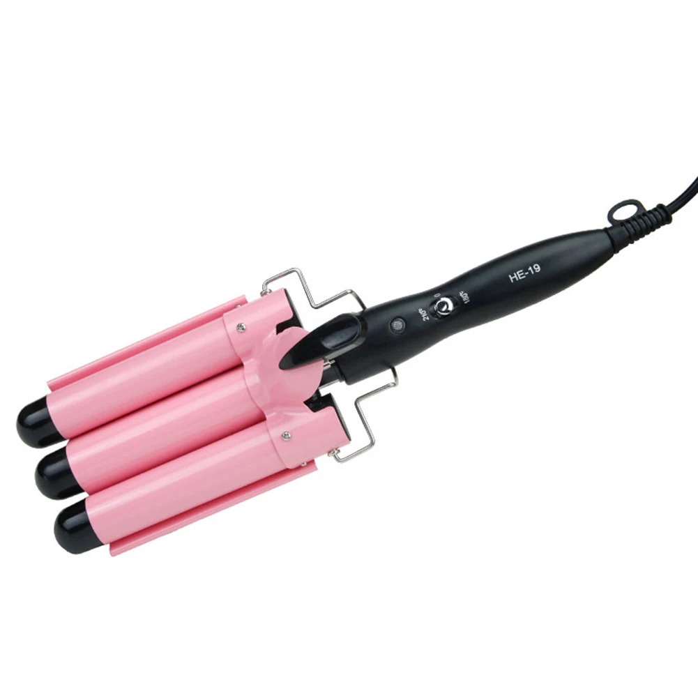 22/25mm Pro Hair Curling Iron Ceramic Three Tube Curling Triple Barrel Crimper Wave Water Ripple Rolls Electric Hair Curler