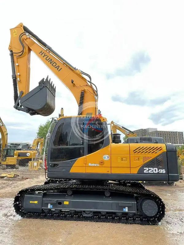 Hyundai 220 used excavator secondhand excavadora backhoe  22 ton in stock crawler digger hydraulic machine low price cheap