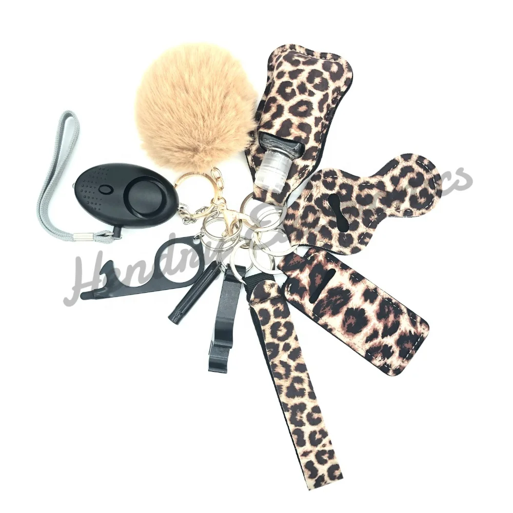 Wholesale Self Defense Keychain Accessories Plastic Bottle Shell Girls Personal Protection Alarm Women Self Defense Keychain