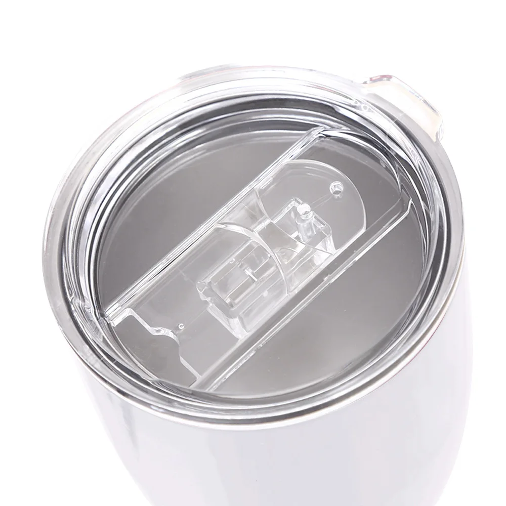 Sublimation Blank 10oz Unbreakable Stainless Steel Red Wine Glass With Lid Double Wall Wine Goblet Insulated Wine Tumbler Cup