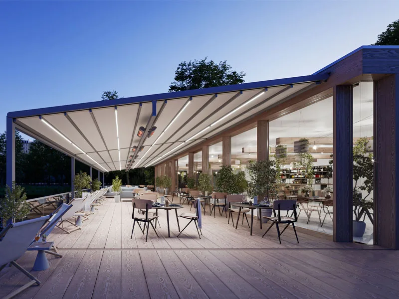 Factory Prcices Waterproof Balcony Cover Folding Roof Full Cassette Motorized Awning Retractable Pergola