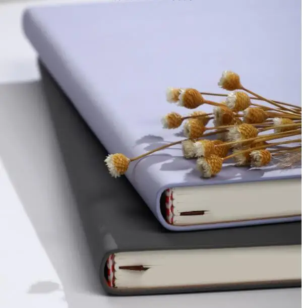 School Supplies A5 Size Ruled Printing 100 Sheets Offset Paper Leather Bound Notebook