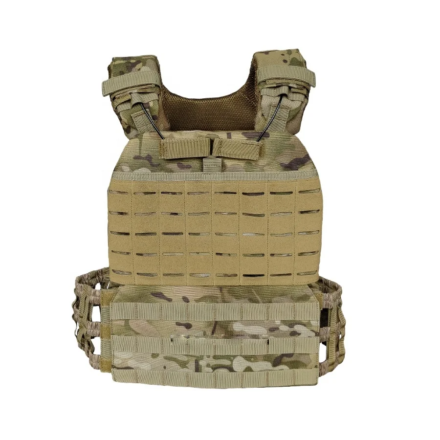 Tactical Camouflage Vest Laser Cut Molle Plate Carrier Chest Rig ballistic vest