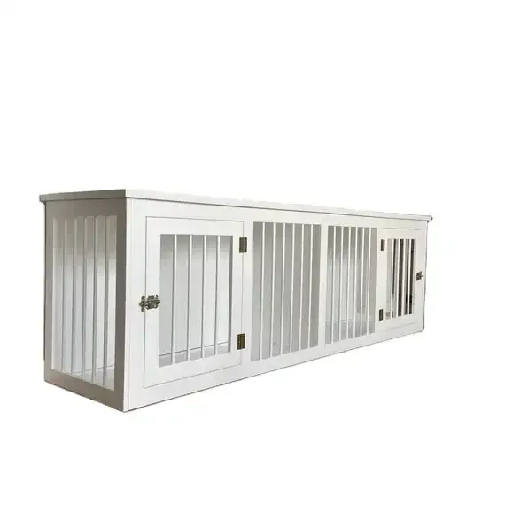 Factory Supply Double Door Kennel handmade wooden dog crate Wood Pet House furniture