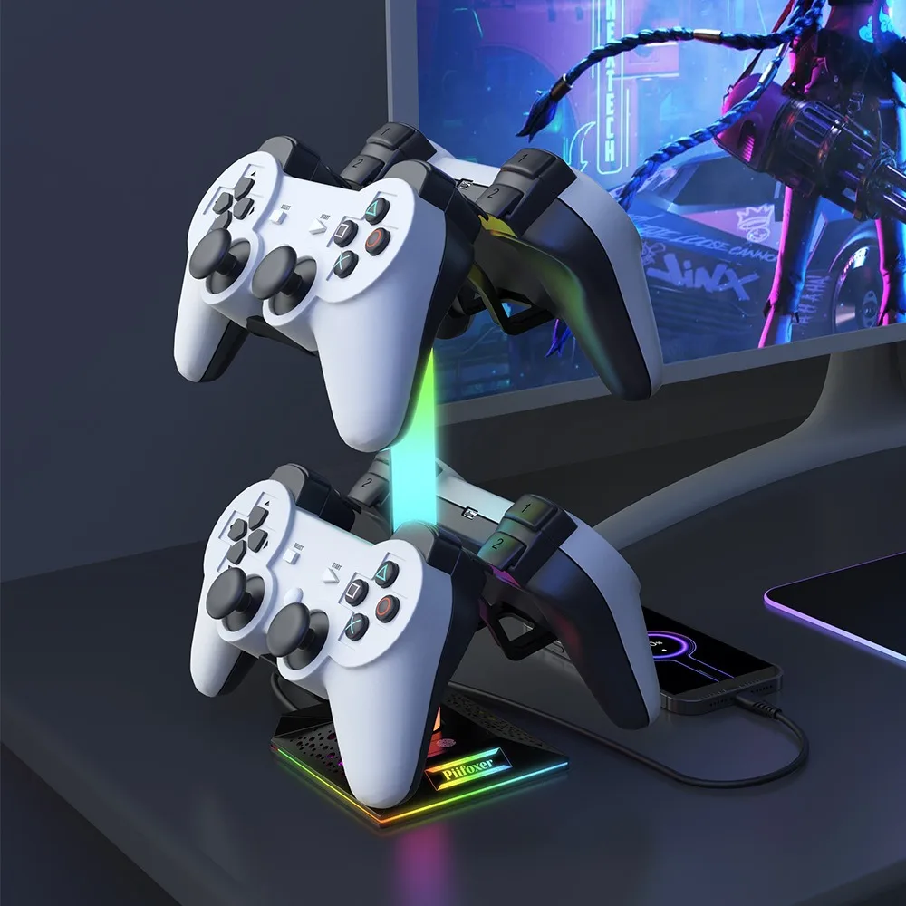 Новый геймпад с крюком RGB светящийся свет противовес гарнитура для наушников игровой контроллер Дисплей Стенд Usb-концентратором