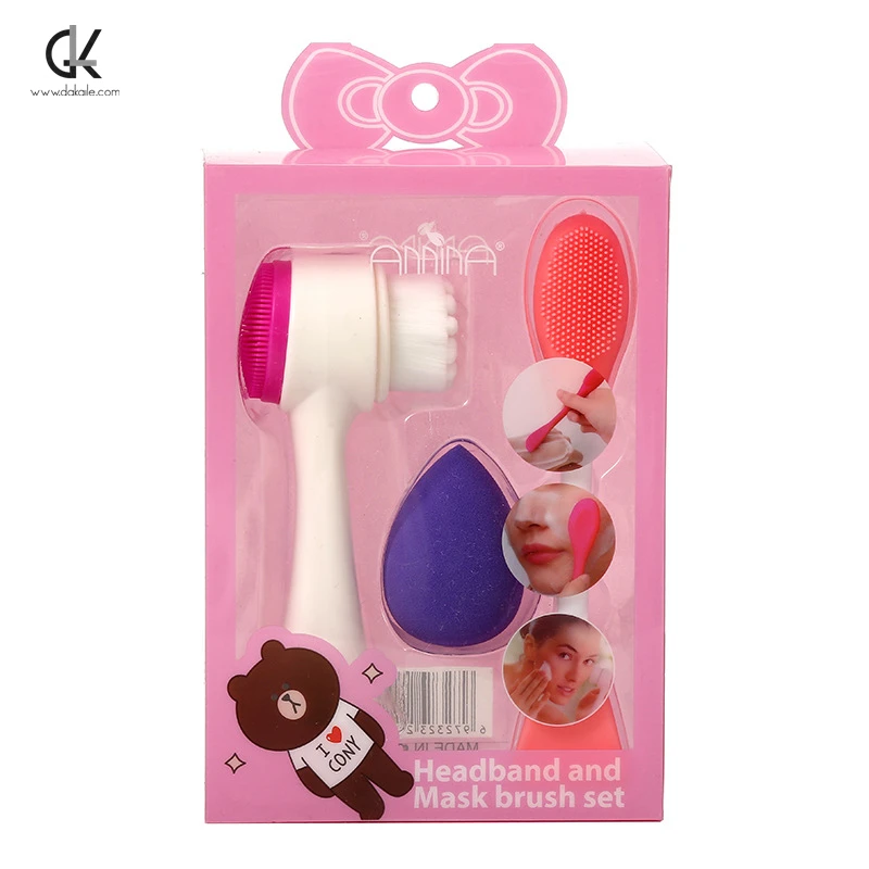Custom Logo Packaging promotion gift products set beauty equipment makeup tools Silicone Face Cleansing Brush Beauty Sponge Set