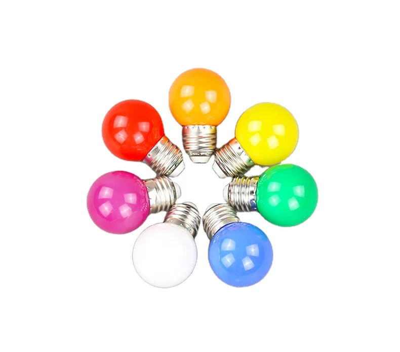 LED G45 golf ball lamps colourful bulb 1w 2w Colours decoration E26 E27 E14 B22 RGB bulb Christmas light for string light