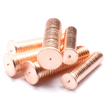 
Carbon steel brass welding screw factory stock steel copper plated sport welding stud iso13918 weld screw 