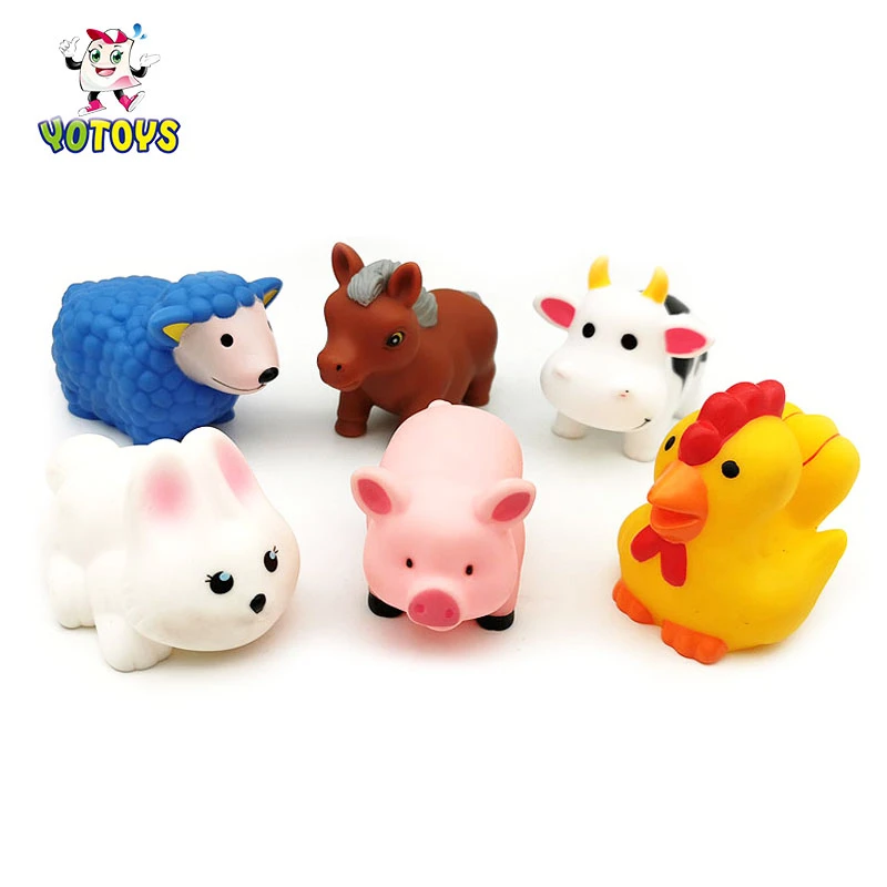 Lovely Farm for Baby Plastic Rubber Farm Animal Toys Plastic Baby Bath Set Toy PVC Unisex Horse Plastic Dairy Cow Toys