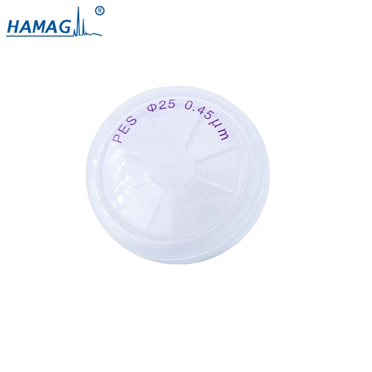 China Manufactory PES Syringe Filter 25mm*0.45um