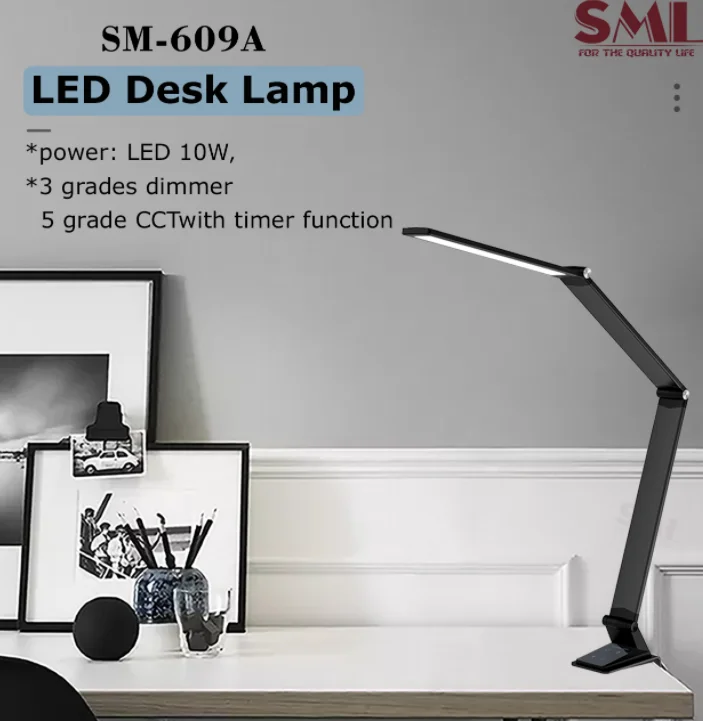 China Factory Aluminium 5 Grade Dimming with USD Charging port Light Study Lamps LED Desk Touch Control Table Lamp